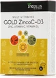 Полівітамінний комплекс Ino Plus Gold ZincC-D3 для зміцнення енергії, імунітету та нервової системи 1000iu 20 таблеток