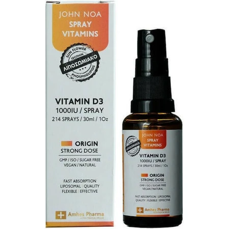 John Noa Vitamin D3 Origin Сильна доза вітаміну для зміцнення імунної системи та здоров'я яєць 1000iu 30мл: ціни та характеристики