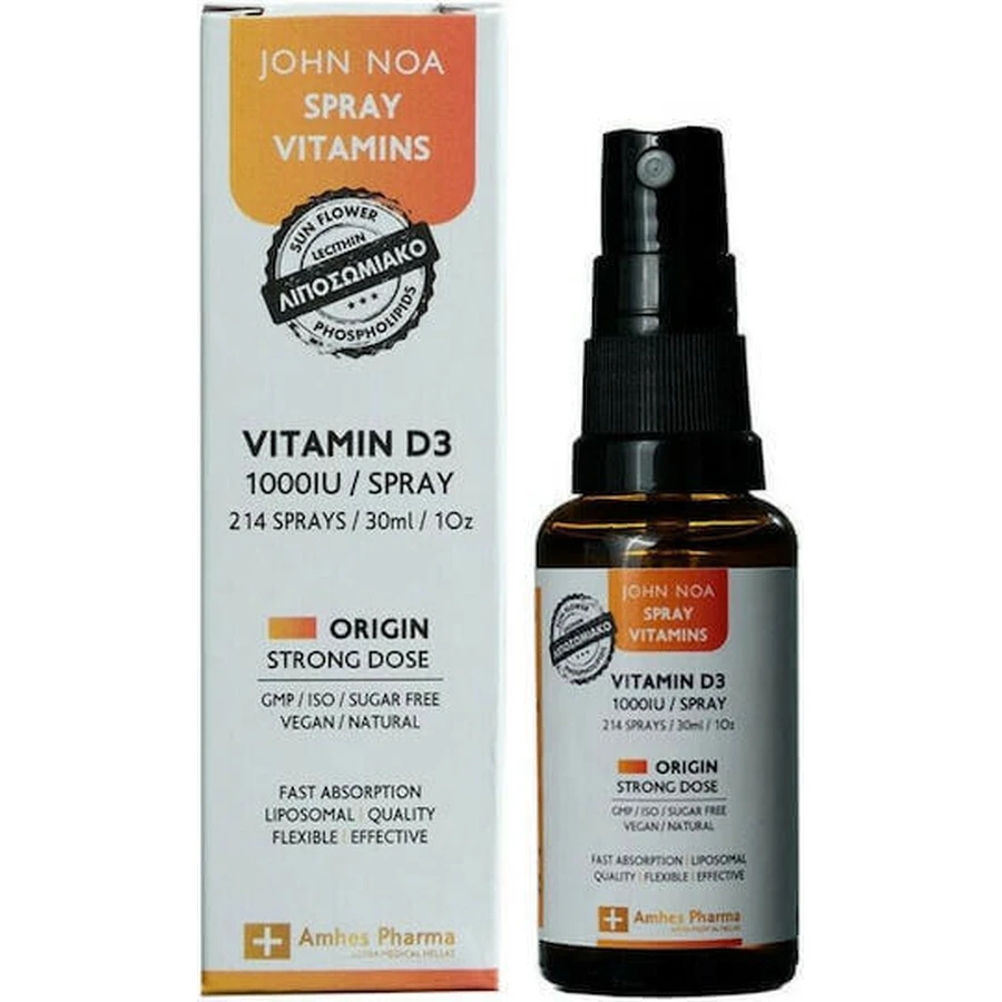 John Noa Vitamin D3 Origin Сильна доза вітаміну для зміцнення імунної системи та здоров'я яєць 1000iu 30мл: ціни та характеристики