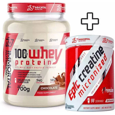 Immortal Nutrition 100% сироватковий протеїн 700гр шоколад та епічний креатин мікронізований 500гр без смаку: ціни та характеристики