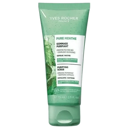 Скраб для обличчя Yves Rocher Pure Menthe (Пюр Мент), освіжний, 75 мл: ціни та характеристики
