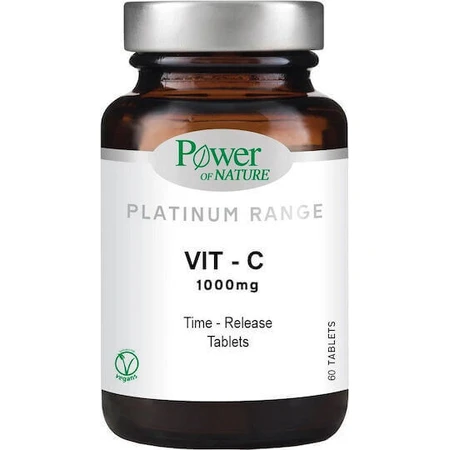 Power Health Платинова лінійка вітамінів Vit-C для підтримки імунітету, шкіри та антиоксидантної дії 1000 мг 60 таблеток: ціни та характеристики