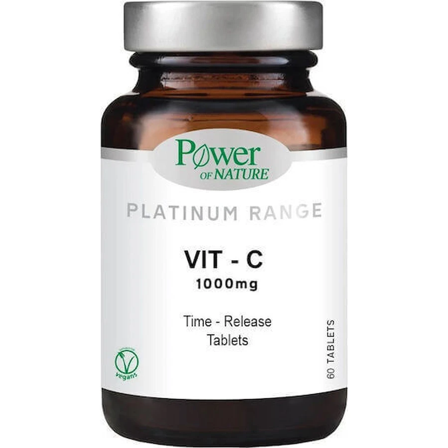 Power Health Платинова лінійка вітамінів Vit-C для підтримки імунітету, шкіри та антиоксидантної дії 1000 мг 60 таблеток: ціни та характеристики
