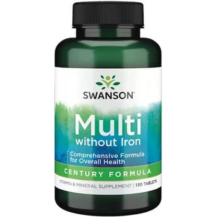 Swanson Century Formula Multi без железа Мультивитамины для энергии, иммунной системы и укрепления кожи 130 таблеток