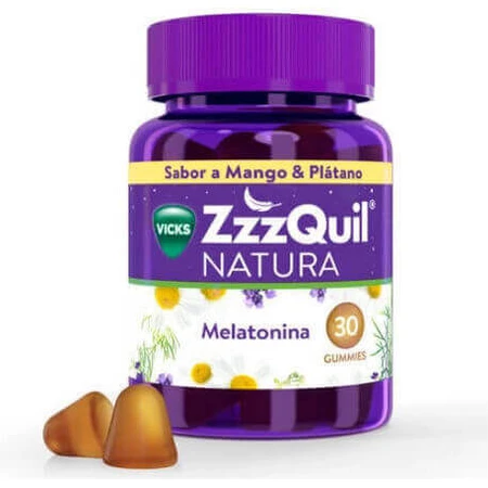 ZzzQuil Natura Мелатонінова добавка до сну 30 желейних цукерок з манго та банана: ціни та характеристики