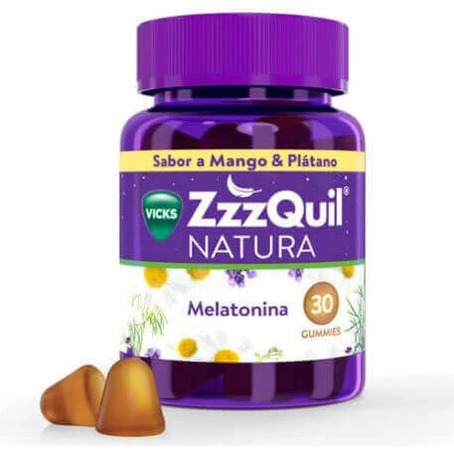 ZzzQuil Natura Мелатонінова добавка до сну 30 желейних цукерок з манго та банана: ціни та характеристики