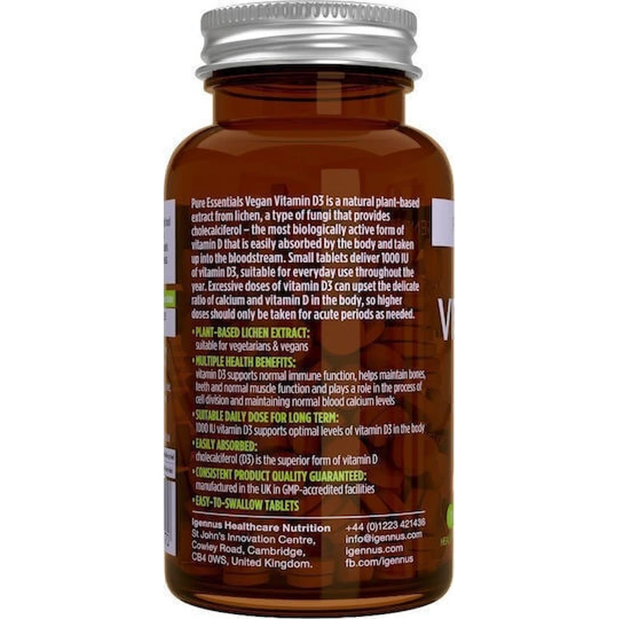 iGennus Vegan Vitamin D3 Вітамін для зміцнення імунної системи та здоров'я яєць 1000iu 365 таблеток: ціни та характеристики