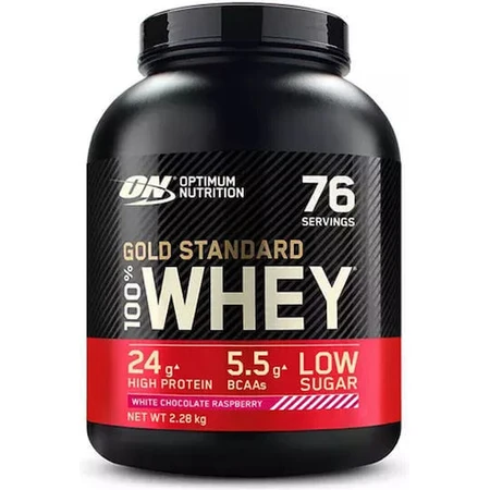 Optimum Nutrition Gold Standard 100% Whey Protein Сывороточный протеин со вкусом белого шоколада с малиной 2,27 кг: цены и характеристики