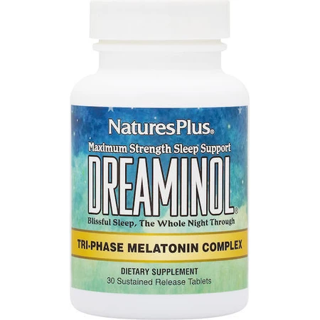 Комплексна добавка для сну з трифазним мелатоніном Nature's Plus Dreaminol 30 таблеток: ціни та характеристики