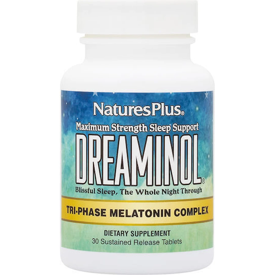 Комплексна добавка для сну з трифазним мелатоніном Nature's Plus Dreaminol 30 таблеток: ціни та характеристики