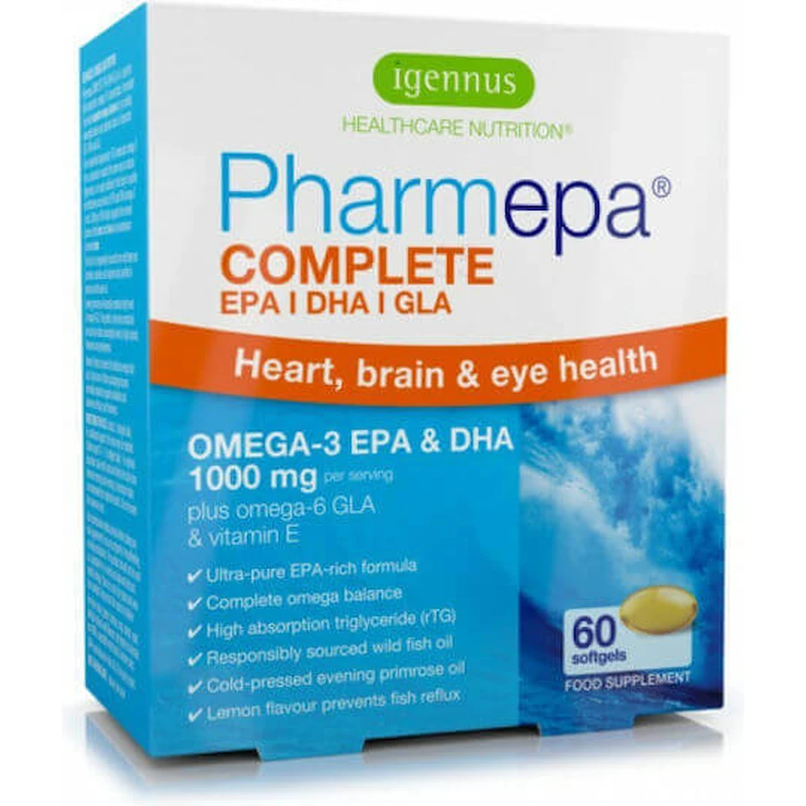 iGennus Pharmepa Complete Fish Oil 1000mg 60 caps 60 softgels: цены и характеристики
