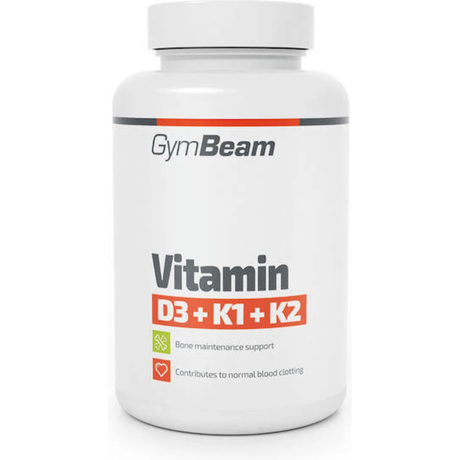 GymBeam Vitamin D3 + K1 + K2 для зміцнення імунної системи та здоров'я яєць 120 капс.: ціни та характеристики
