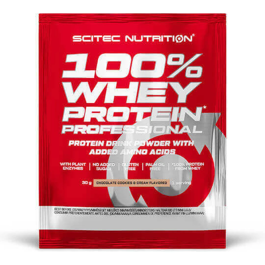 Scitec Nutrition 100% сывороточный протеин Профессиональный сывороточный протеин Без глютена Сывороточный протеин со вкусом шоколада, печенья и крема 30гр: цены и характеристики