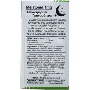 Health Aid Vegan Melatonin 1mg Sleep Supplement 90 tabs