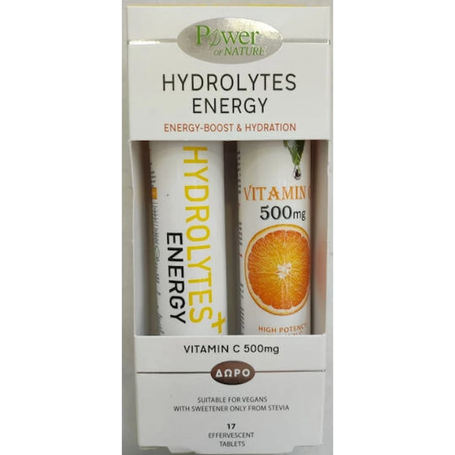 Power Of Nature Hydrolytes Energy & Vitamin C 500mg 2x18,5 шипучих таблеток: цены и характеристики