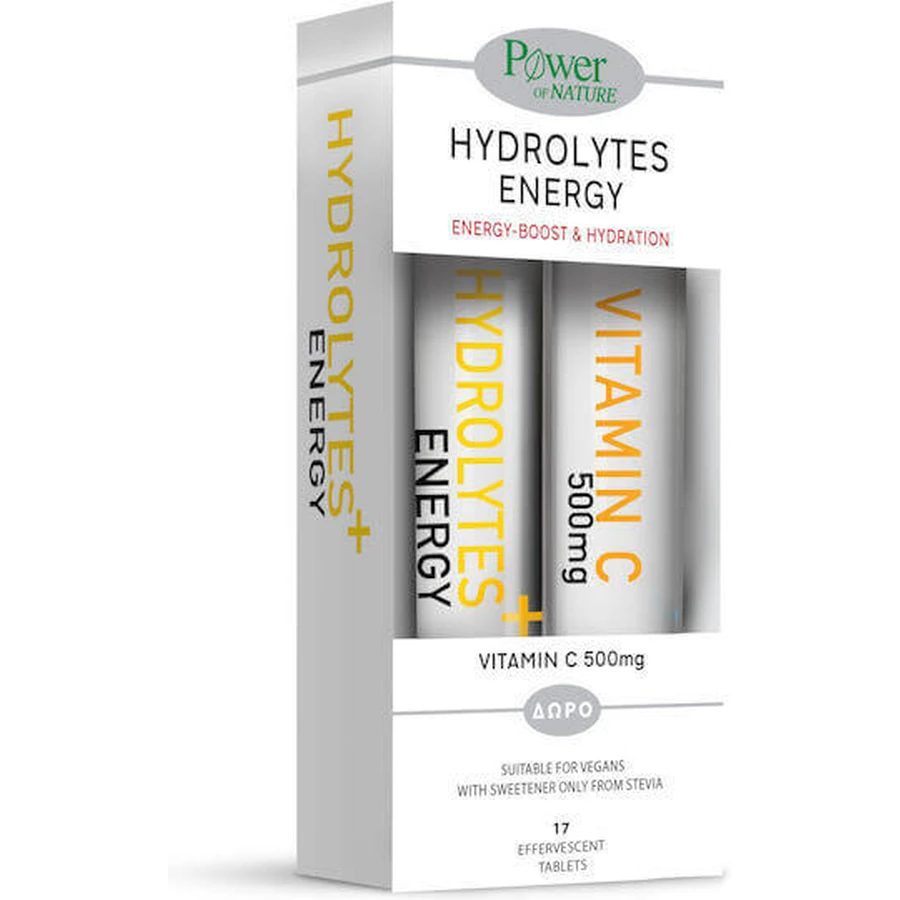 Power Of Nature Hydrolytes Energy & Vitamin C 500mg 2x18,5 шипучих таблеток: цены и характеристики