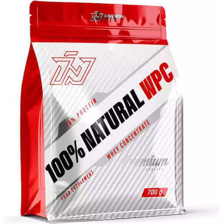 Immortal Nutrition 100% натуральний сироватковий протеїн WPC зі смаком без добавок 700гр: ціни та характеристики