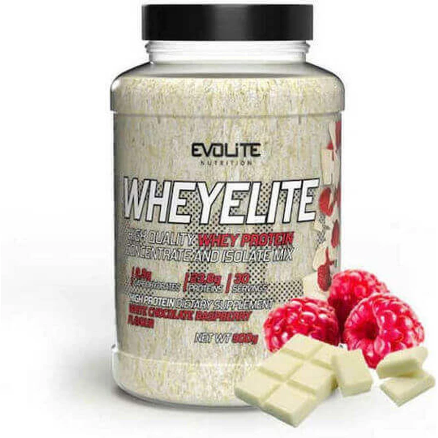 Evolite Whey Protein Елітний сироватковий протеїн зі смаком білого шоколаду з малиною 900гр: ціни та характеристики