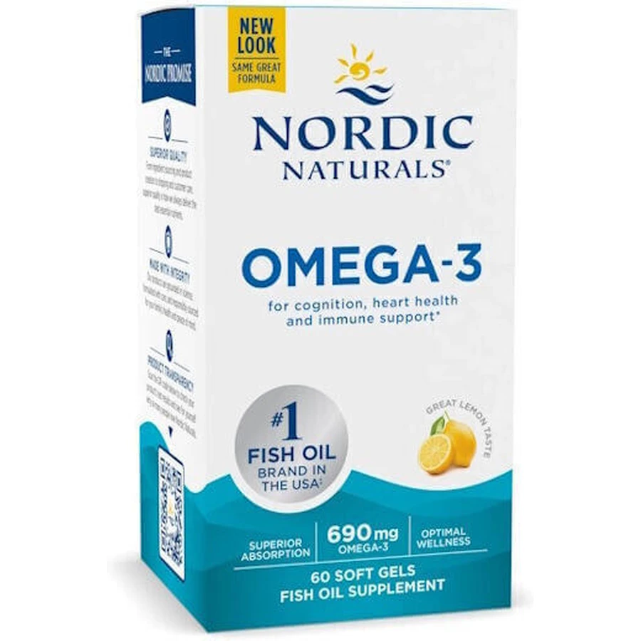 Nordic Naturals Омега 3 риб'ячий жир 690 мг 60 м'яких гелів Лимон: ціни та характеристики
