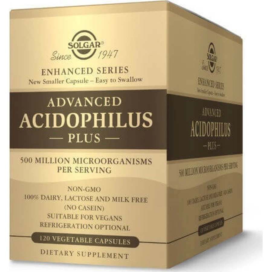 Пробіотик Solgar Advanced Acidophilus Plus 120 рослинних капсул: ціни та характеристики