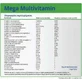Натуральные витамины Mega Multivitamin Мультивитамины для энергии, укрепления иммунной системы и волос 100 мг 30 таблеток