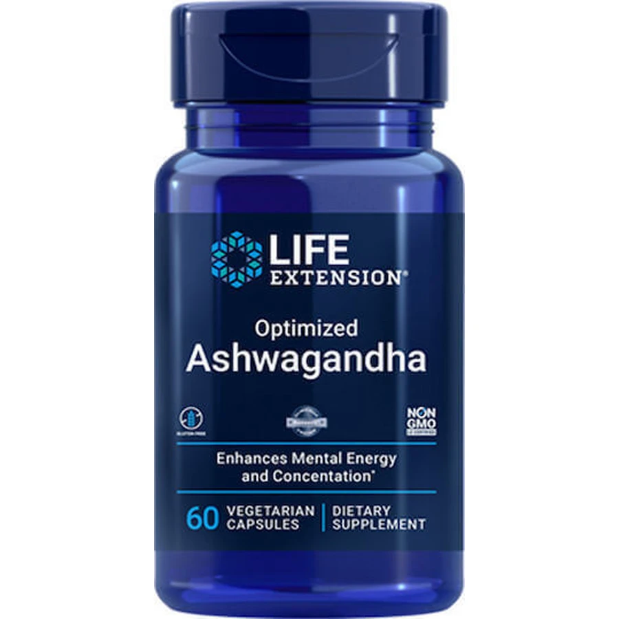 Life Extension Оптимизированный экстракт ашвагандхи 60 растительных капсул: цены и характеристики