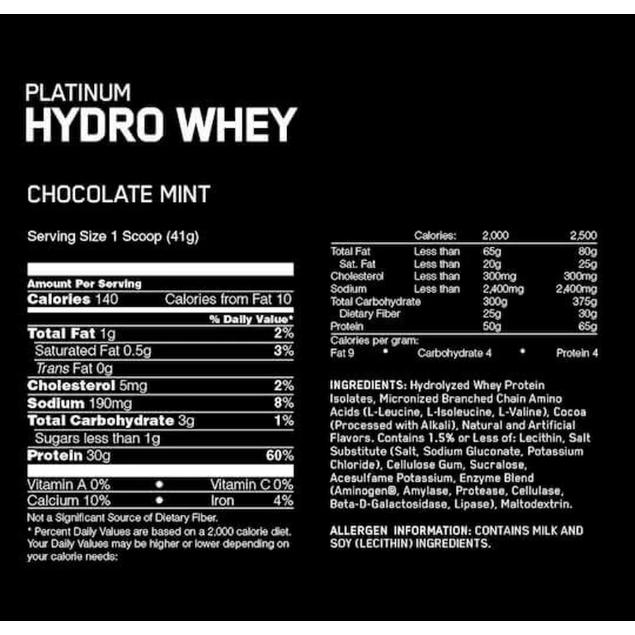 Optimum Nutrition Platinum Hydro Whey Protein Сироватковий протеїн без глютену зі смаком ванільних бобів 1,6 кг: ціни та характеристики