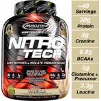 MuscleTech Nitrotech Whey Protein Сывороточный протеин с креатином и вкусом ванильного крема 1,8 кг: цены и характеристики