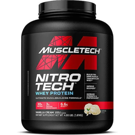 MuscleTech Nitrotech Whey Protein Сывороточный протеин с креатином и вкусом ванильного крема 1,8 кг: цены и характеристики
