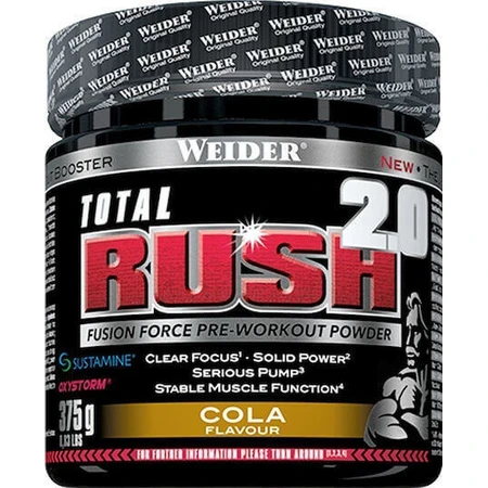 Weider Total Rush 2.0 Pre Workout Supplement 375gr Cola: цены и характеристики