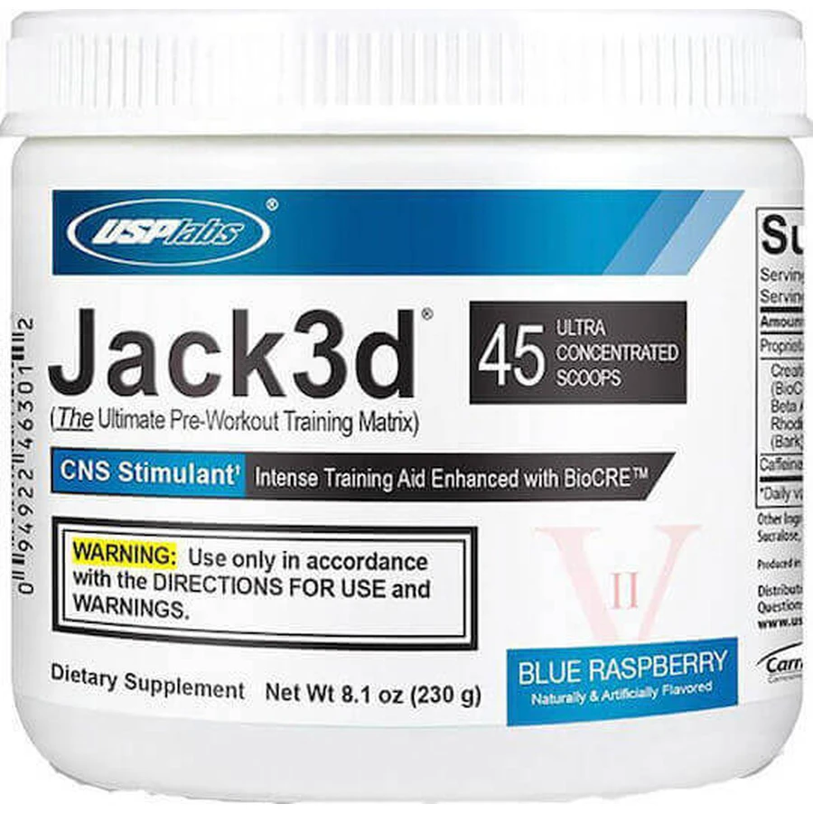 USP Labs Jack3d Jack3d Pre Workout Supplement 248gr Blue Raspberry: цены и характеристики