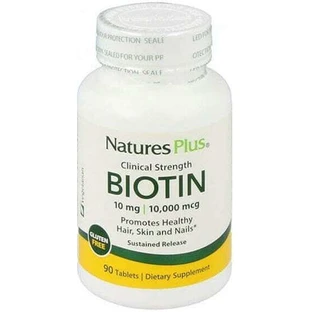Nature's Plus Клінічна сила вітаміну біотину для волосся, шкіри та нігтів 10 мг 90 таблеток