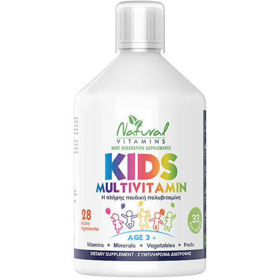 Natural Vitamins Kids Multivitamin 3+ Мультивітамінний комплекс для зміцнення імунітету та здоров'я птахів 500мл: ціни та характеристики