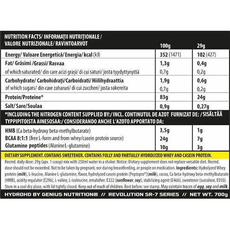 Genius Nutrition Hydro-Hd с шоколадным вкусом 700 гр.: цены и характеристики