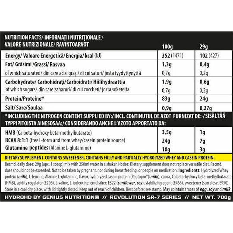 Genius Nutrition Hydro-Hd с шоколадным вкусом 700 гр.: цены и характеристики