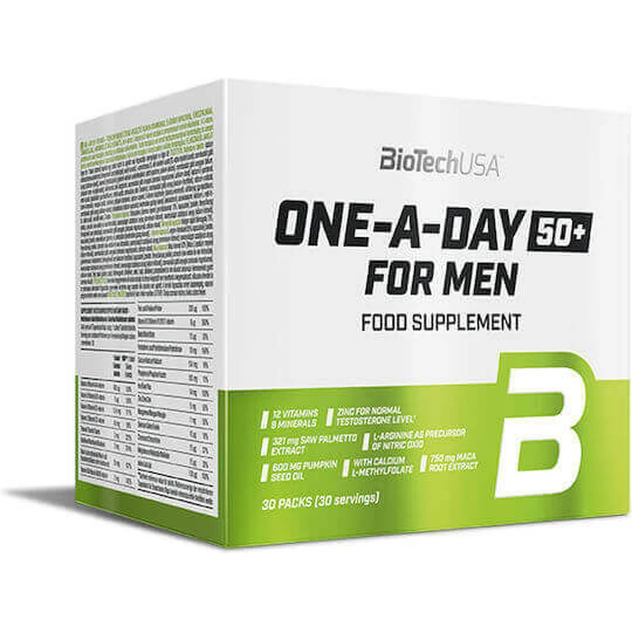 Biotech USA One-A-Day For Men 50+ Skin Multivitamin 30 пакетиків: ціни та характеристики