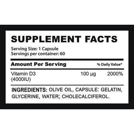 Fire & Spear Vit D3 Зміцнення імунітету та здоров'я яєць Vit D3 4000iu підходить для дорослих 50+ 60 капс.: ціни та характеристики