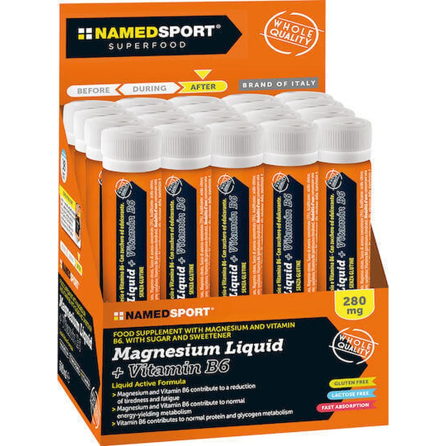 NamedSport Magnesium Рідкий магній + вітамін В6 Вітамін для здоров'я нервової системи 20 х 25мл: ціни та характеристики