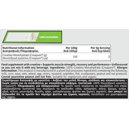 Warrior Lab Creatine Monohydrate 200gr: ціни та характеристики