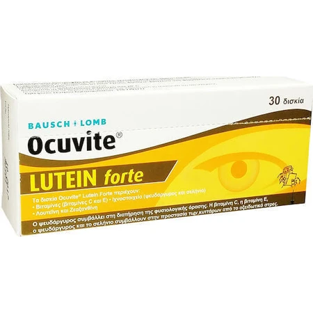 Спеціальна дієтична добавка Bausch & Lomb Ocuvite Lutein Lutein Forte 30 табл.: ціни та характеристики