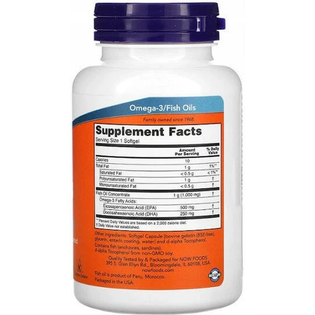 Рыбий жир Now Foods Ultra Omega 3 180 софтгелей неароматизированный: цены и характеристики
