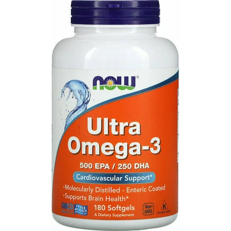 Рыбий жир Now Foods Ultra Omega 3 180 софтгелей неароматизированный: цены и характеристики