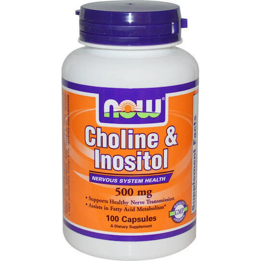 Now Foods Холін та інозитол 500 мг добавка від тривоги 100 капс.: ціни та характеристики