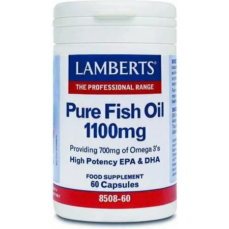 Lamberts Pure Fish Oil Високоефективний риб'ячий жир з ЕПК та ДГК 1100 мг 60 капс.: ціни та характеристики