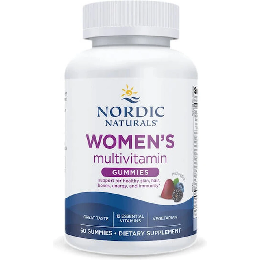 Nordic Naturals Women's Multivitamin Multivitamin Gummies Мультивитамины для энергии, укрепления иммунной системы и волос Mixed Berries 60 жевательных резинок: цены и характеристики