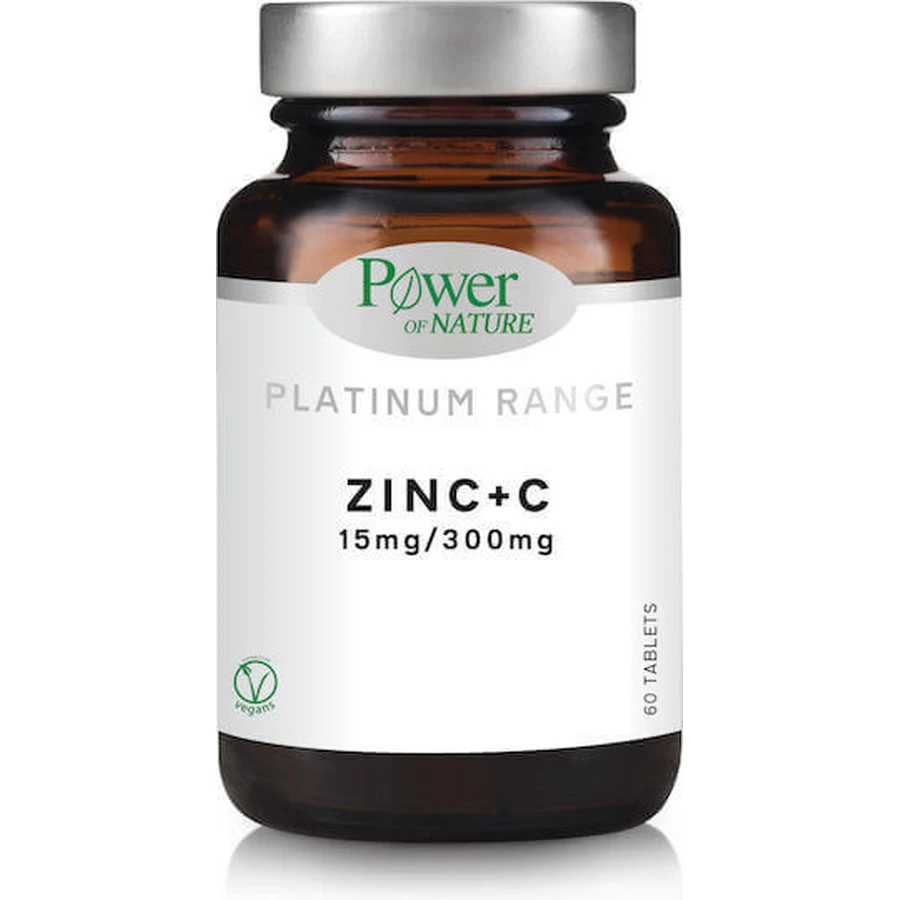 Power Health Platinum Range Цинк + C15мг/300мг 60 таблеток Захист імунної системи: ціни та характеристики