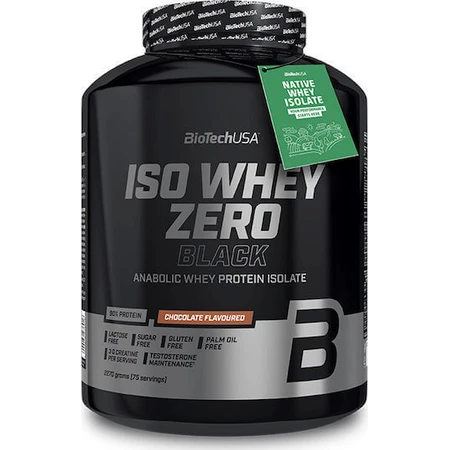 Biotech USA Iso Whey Zero Нульовий чорний сироватковий протеїн з креатином, без глютену та лактози зі смаком шоколаду 1,816 кг: ціни та характеристики