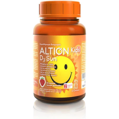 Altion Kids D3 Sun Зміцнення імунітету та здоров'я яєць Вітамін D3 Sun Полуниця 60 х 1 желе: ціни та характеристики