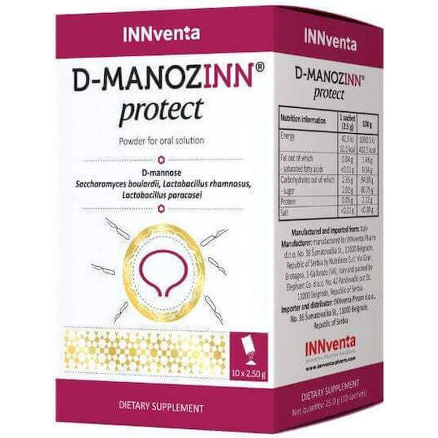 Спеціальна харчова добавка Innventa D-Manozinn Protect 10 пакетиків: ціни та характеристики