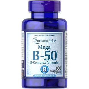 Puritan's Pride Mega B-50 Nerve Health Vitamin Complex 100 капс